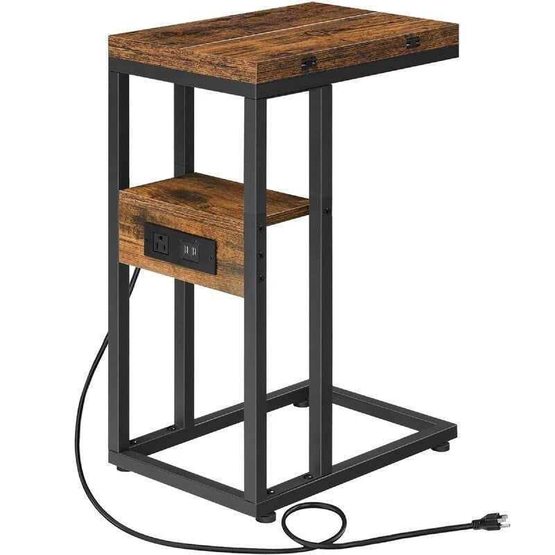 Tavolino laterale compatto pieghevole dal design salvaspazio - 15.4D x 10.2W x 25.2H