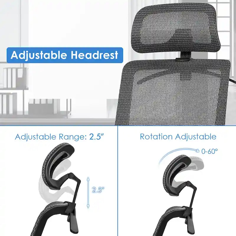 Ergonomischer Mesh-Bürostuhl mit hoher Rückenlehne und Liegefunktion