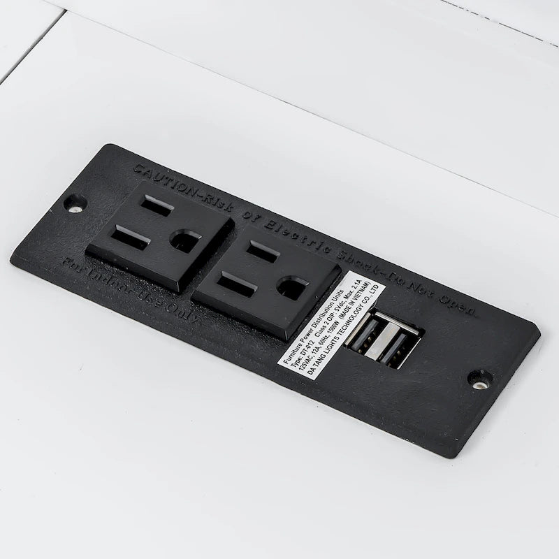 Lit escamotable Twin XL avec bureau et éclairage LED, cadre de lit en bois massif avec station de recharge USB, pour les petits espaces et les bureaux à domicile