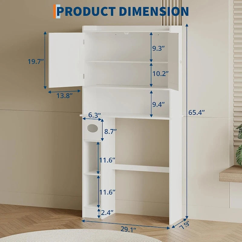 Aufbewahrungsschrank über der Toilette mit Scheunentor, weißer Aufbewahrungsschrank über der Toilette