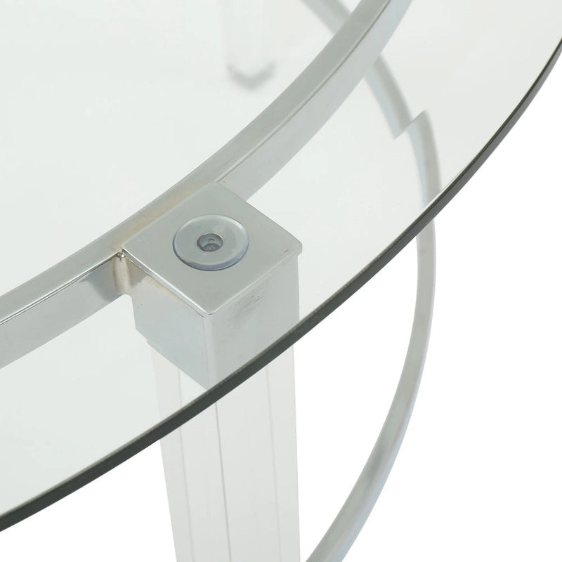 35.5 Moderner runder Couchtisch mit lichtdurchlässigem Design für das Wohnzimmer