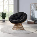 Runder Papasan-Sessel mit dickem Kissen und stabilem Rattanrahmen