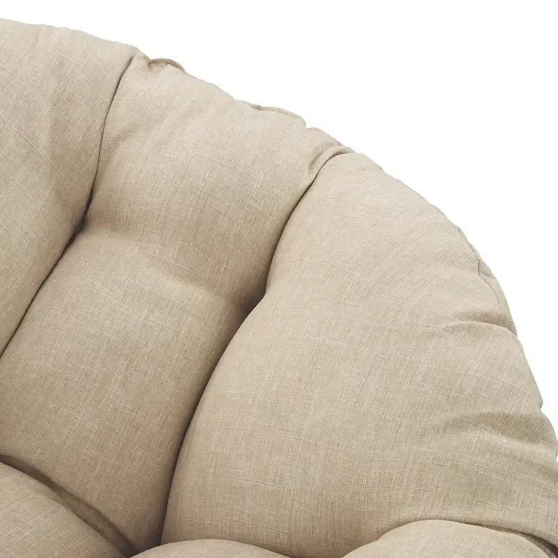 Runder Papasan-Sessel mit dickem Kissen und stabilem Rattanrahmen