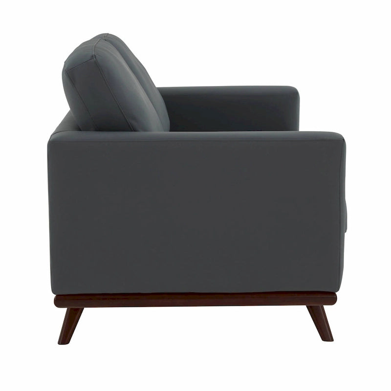 Modern Leather Loveseat 2-Seater Sofa with Birch Wood Base for Living Room Bedroom and Garden Lounge - 58.27 Inch