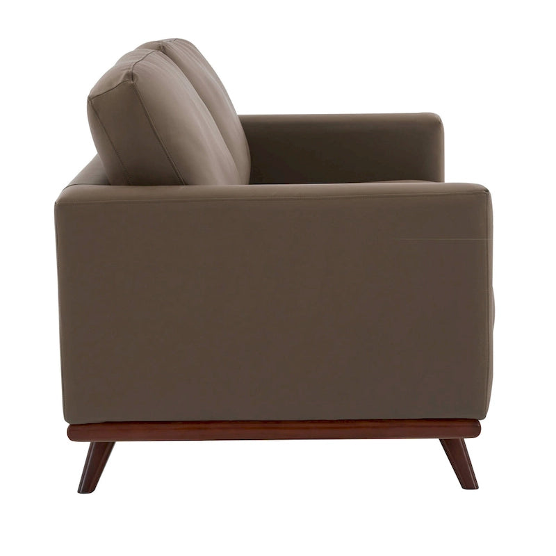 Modern Leather Loveseat 2-Seater Sofa with Birch Wood Base for Living Room Bedroom and Garden Lounge - 58.27 Inch