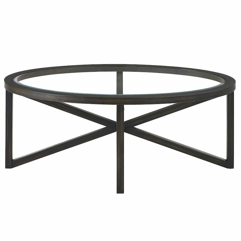 Tavolino da salotto contemporaneo in vetro con base in legno