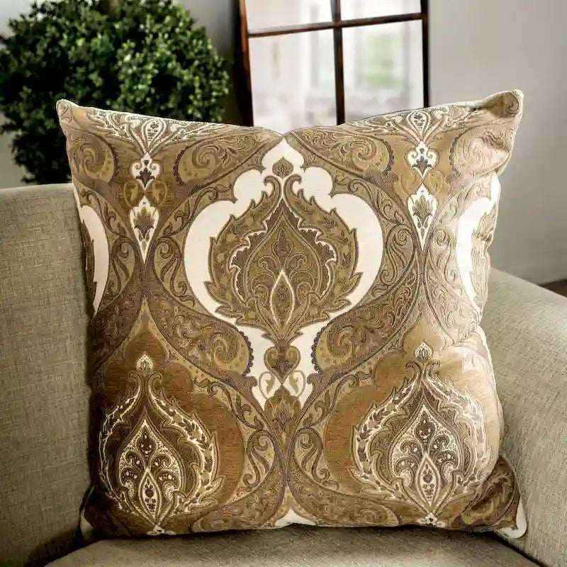 Traditional Cream Chenille Upholstered Rolled Arms Sofa