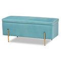Contemporary Glam and Luxe Velvet Upholstered Metal Storage Bench