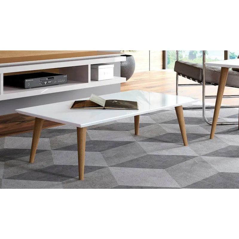 17.52-Inch High Rectangle Coffee Table with Splayed Legs