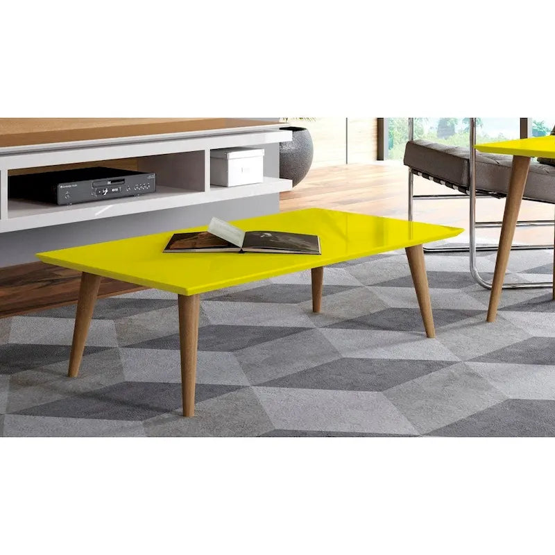 17.52-Inch High Rectangle Coffee Table with Splayed Legs