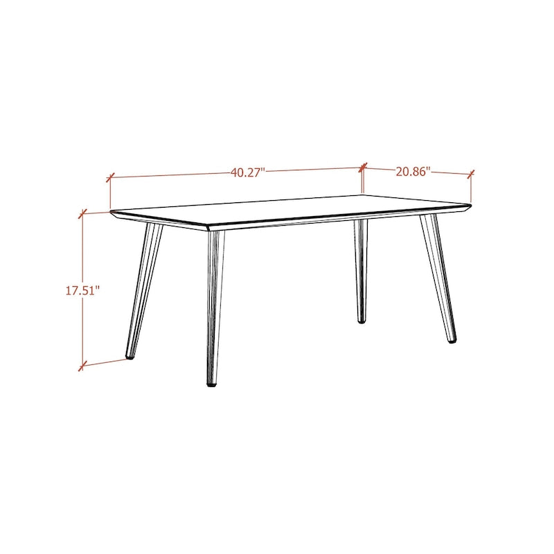 17.52-Inch High Rectangle Coffee Table with Splayed Legs