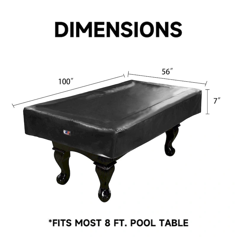 7ft 8ft 9ft strapazierfähige Billard-Tischabdeckung aus PU-Kunstleder - Schwarz