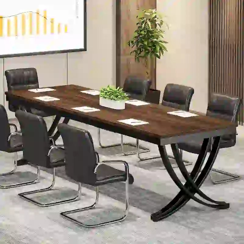 Konferenční stůl 6.5FT pro 6-8 osob, obdélníkový seminární stůl dlouhý 78 palců