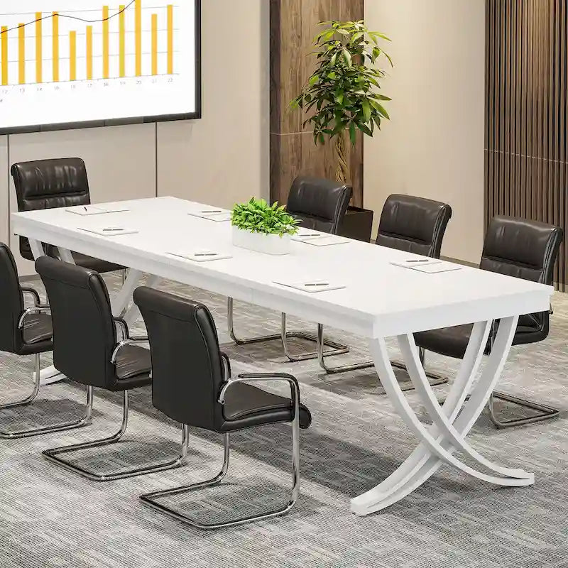 Konferenční stůl 6.5FT pro 6-8 osob, obdélníkový seminární stůl dlouhý 78 palců
