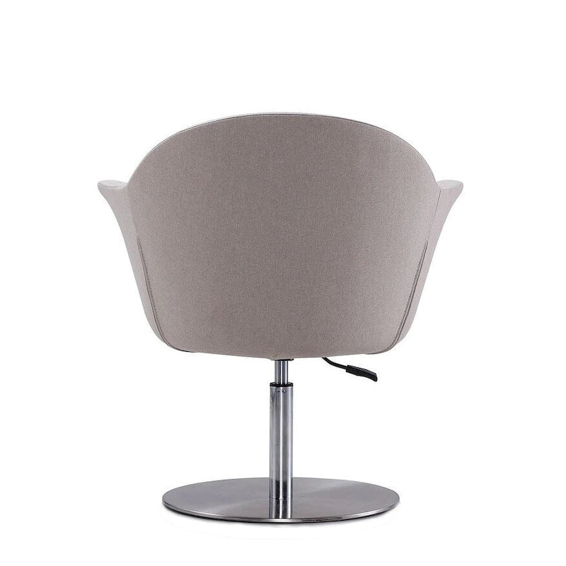 Fauteuil d'appoint pivotant et réglable en métal tressé brossé