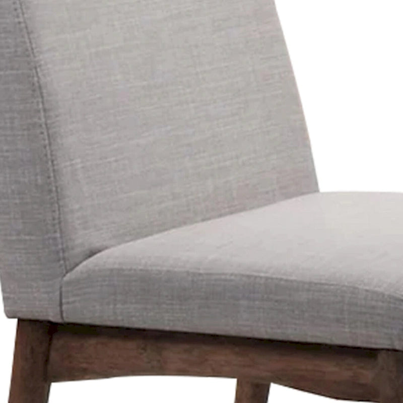 Set di 2 sedie da pranzo moderne in legno con sedute imbottite e gambe affusolate, grigie