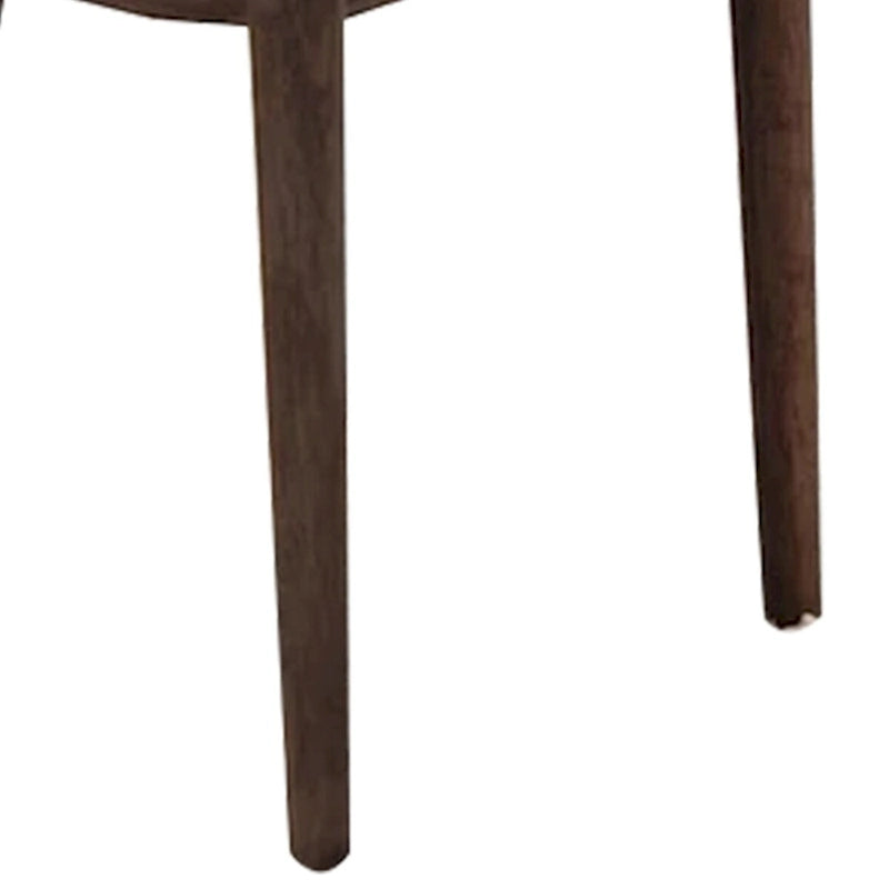 Set aus 2 modernen Esszimmerstühlen aus Holz mit gepolsterten Sitzflächen und konischen Beinen, Grau