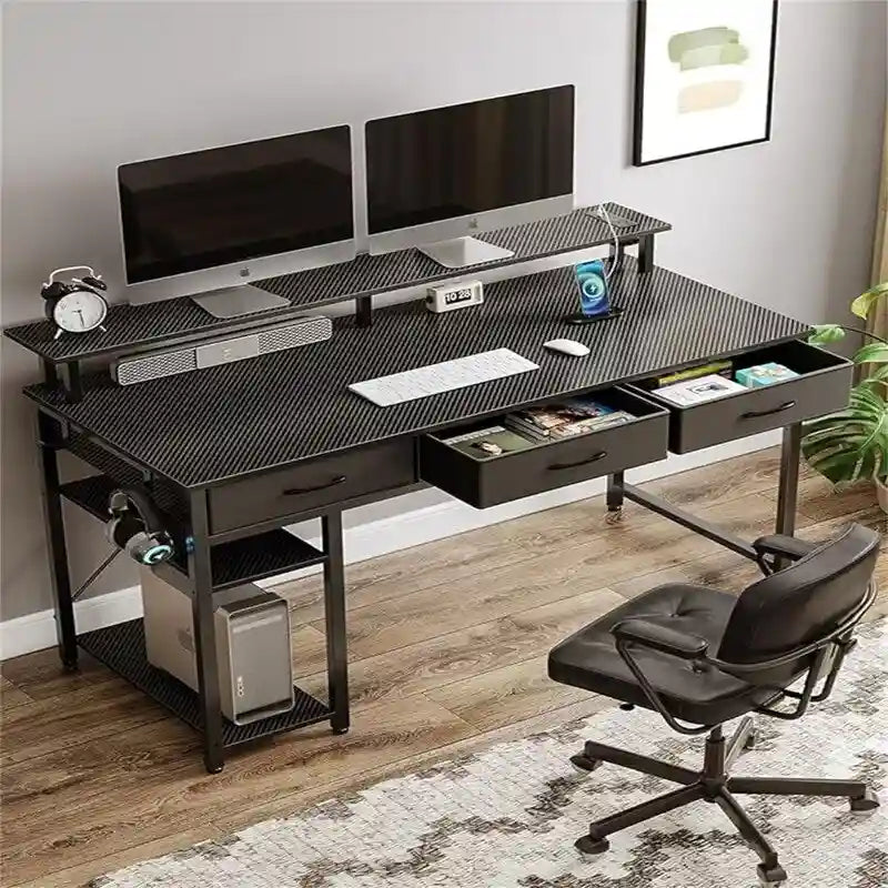 Scrivania moderna per computer con prese di corrente integrate e porte USB per l'ufficio domestico