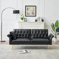 Divano letto futon, divanetto pieghevole convertibile in ecopelle, poltrona letto, chaise longue con braccioli regolabili per piccoli spazi