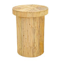 Tavolino laterale in rattan con struttura intrecciata naturale e design compatto