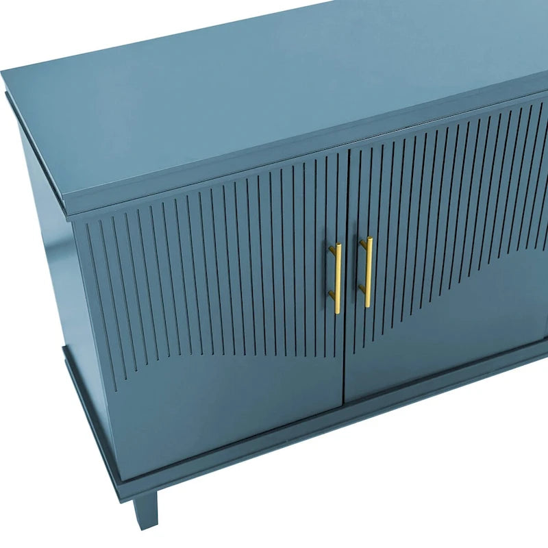 70 Zoll großer Aufbewahrungsschrank mit 4 Türen für Wohnzimmer, Küche, Schlafzimmer und Flur - Olivgrün, Marineblau, Pfauenblau