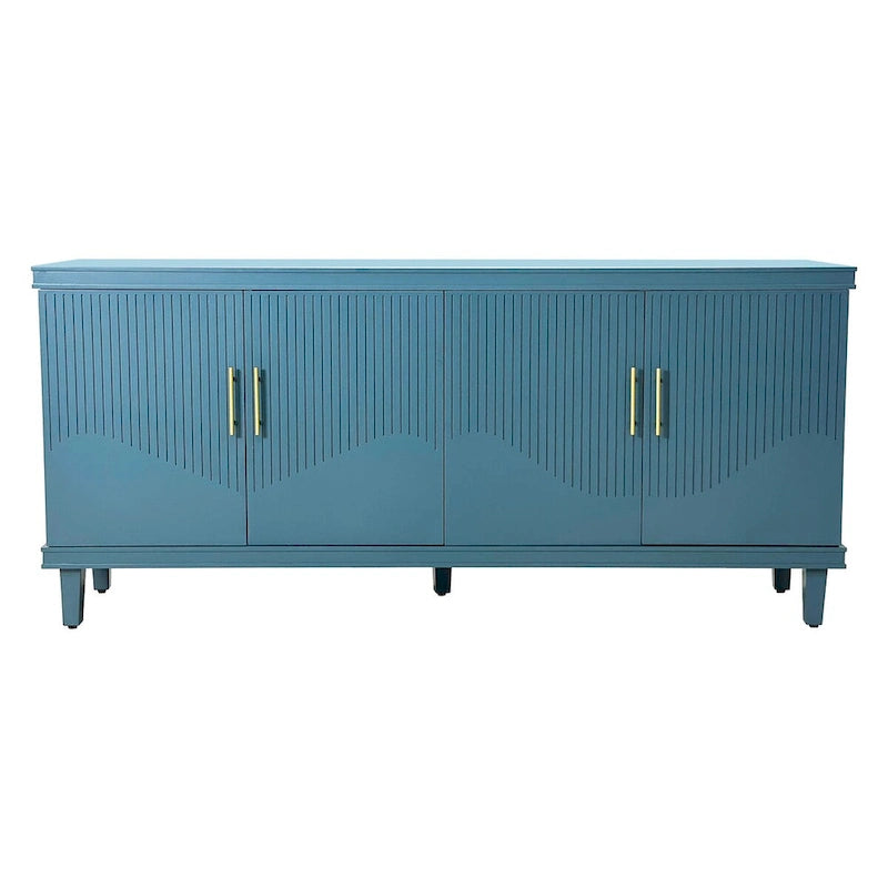 Ampio mobile contenitore a 4 ante da 70 pollici per soggiorno, cucina, camera da letto e corridoio - verde oliva, blu navy, blu pavone
