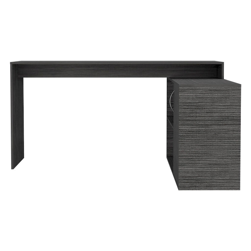 L-förmiger Schreibtisch für Büro, Wohnzimmer, Apartment, Smokey Oak