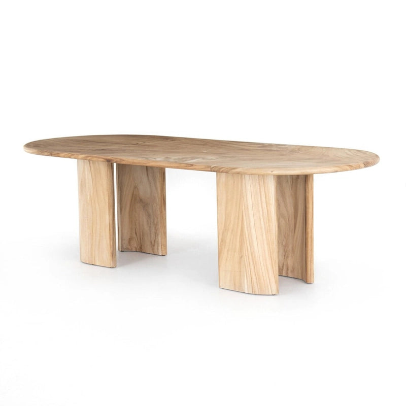 Dining Table with Guanacaste Wood Veneer and Arched Legs