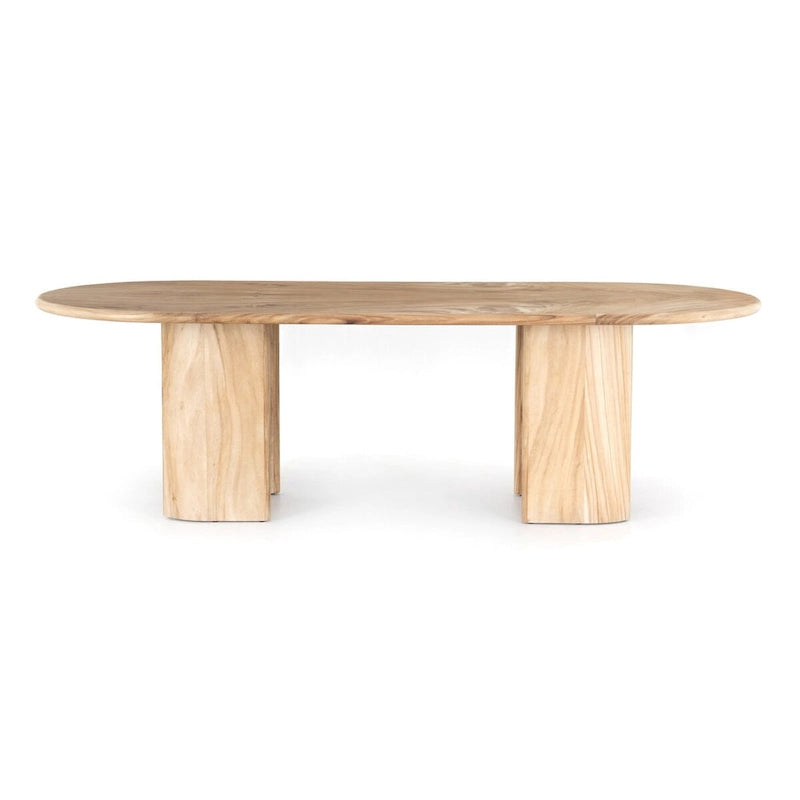 Dining Table with Guanacaste Wood Veneer and Arched Legs