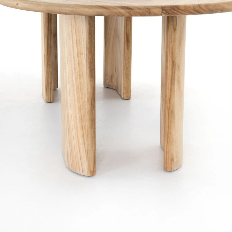 Dining Table with Guanacaste Wood Veneer and Arched Legs