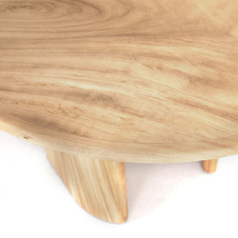 Dining Table with Guanacaste Wood Veneer and Arched Legs