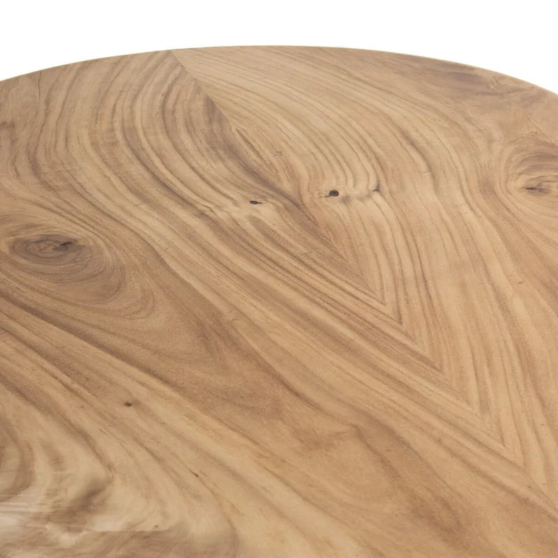 Dining Table with Guanacaste Wood Veneer and Arched Legs