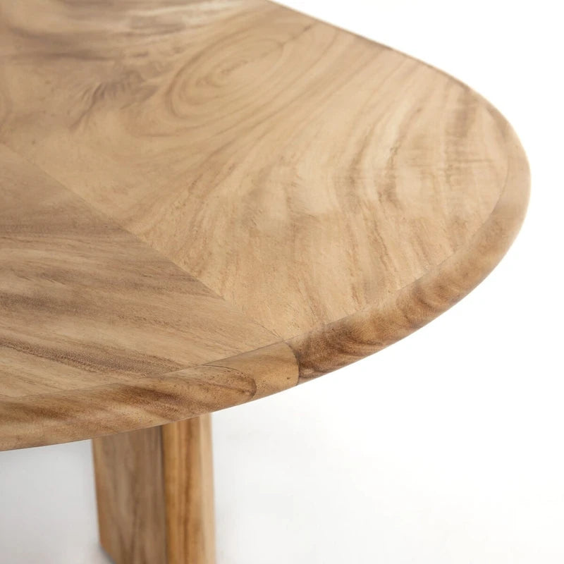 Dining Table with Guanacaste Wood Veneer and Arched Legs