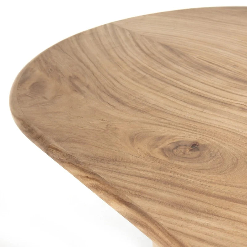 Dining Table with Guanacaste Wood Veneer and Arched Legs