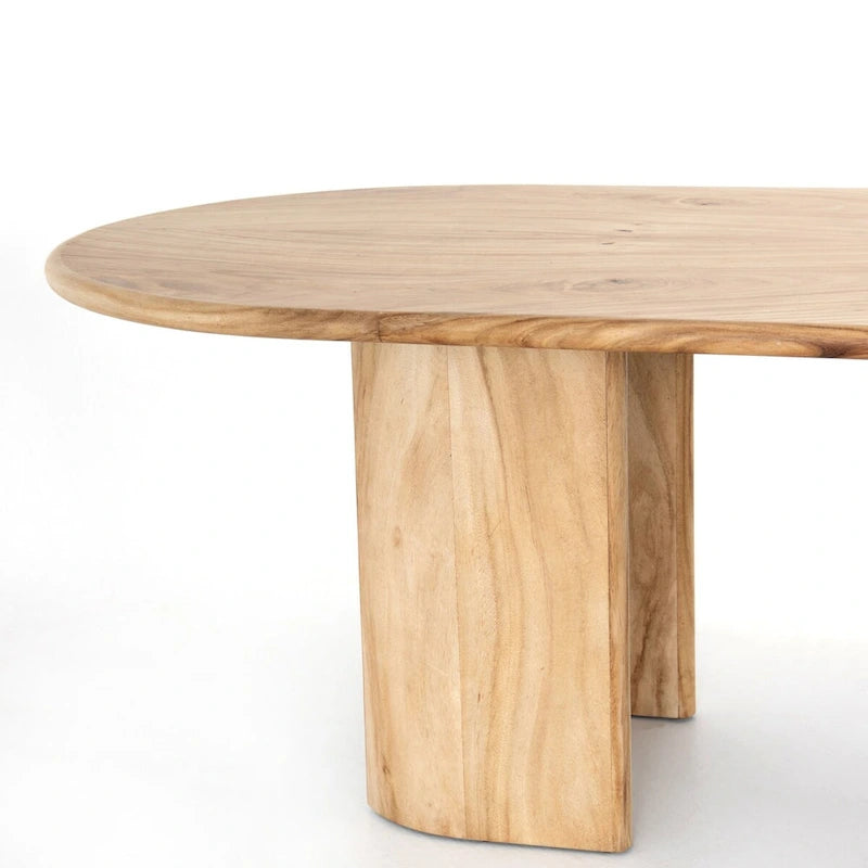 Dining Table with Guanacaste Wood Veneer and Arched Legs