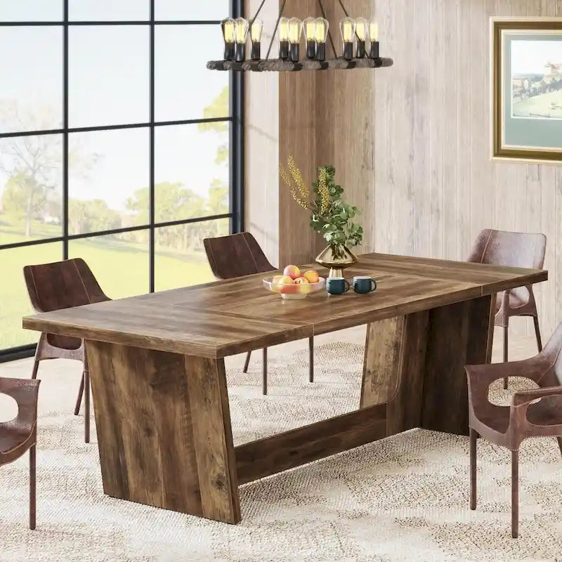 70.87-Inch-Holzesstisch, großer Esstisch für 6-8 Personen, Küchentisch
