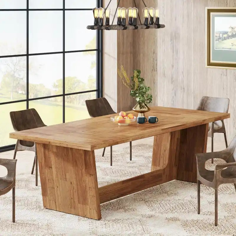 70.87-Inch-Holzesstisch, großer Esstisch für 6-8 Personen, Küchentisch